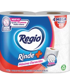 Regio Papel Higiénico Rinde+ 4 Mega Rollos